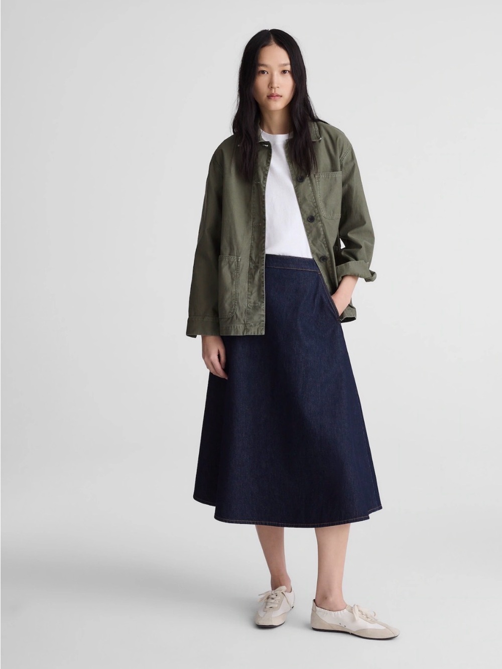 Madewell Denim Circle Midi Skirt Size 28